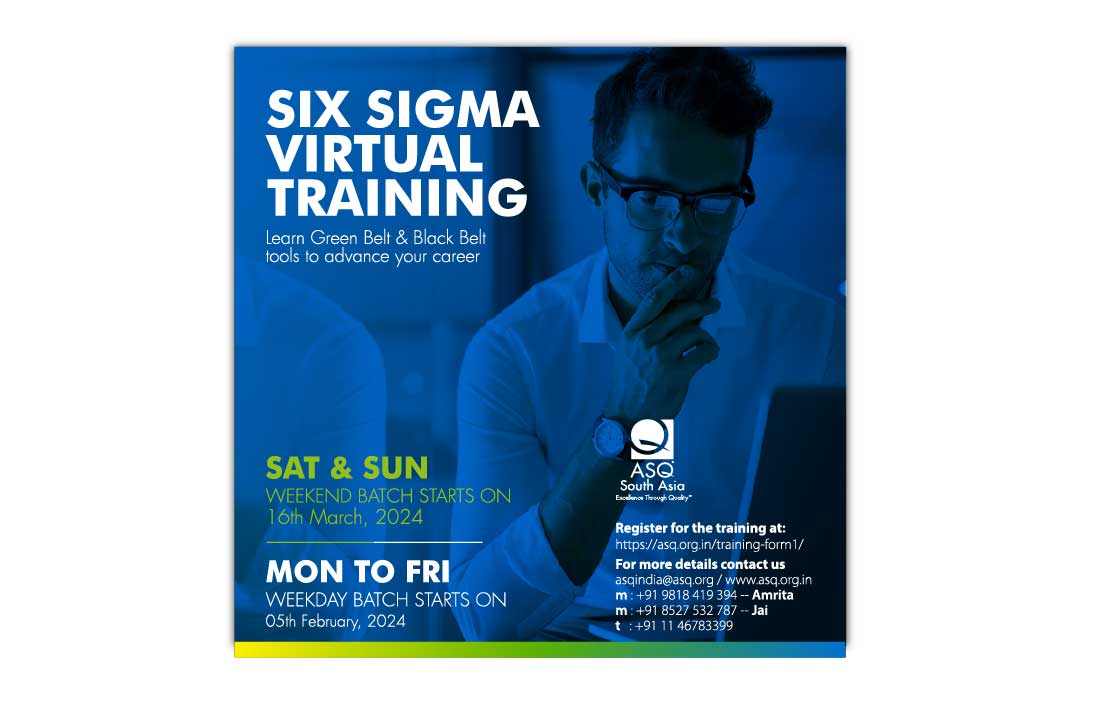Six Sigma Virtule Training Socialmedia Design for ASQ South Asia by-ipassion New Delhi NCR